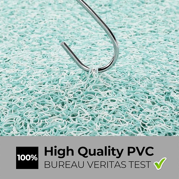 0.6" Extra Thick Non Slip Shower Mat, PVC Loofah Shower Mat with Drain, Quick Drying Bath Mat for Inside Shower, Bathtub Mats Foot Scrubber for Elderly, Bathroom, Kitchen, Wet Areas, 27x16 Inches
