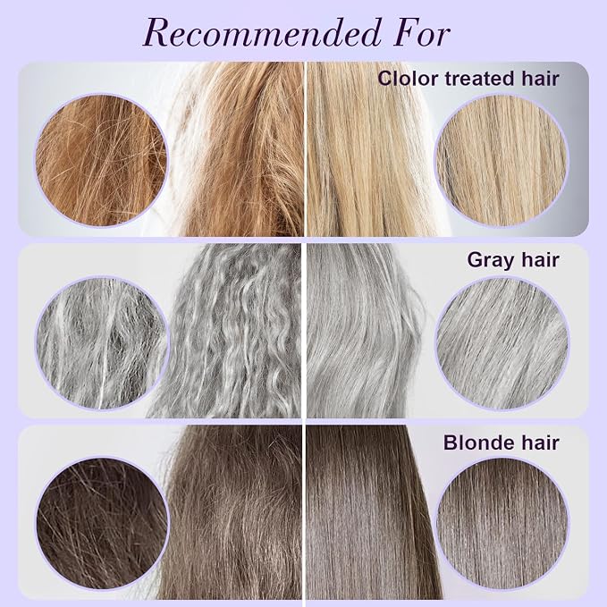 Luseta Color Brightening Purple Travel Shampoo and Conditioner Mini Kit for Blonde, Silver and Gray Hair - Brassiness Neutralizer for Highlighted and Bleached Hair, 2x1.01oz Carry on Friendly