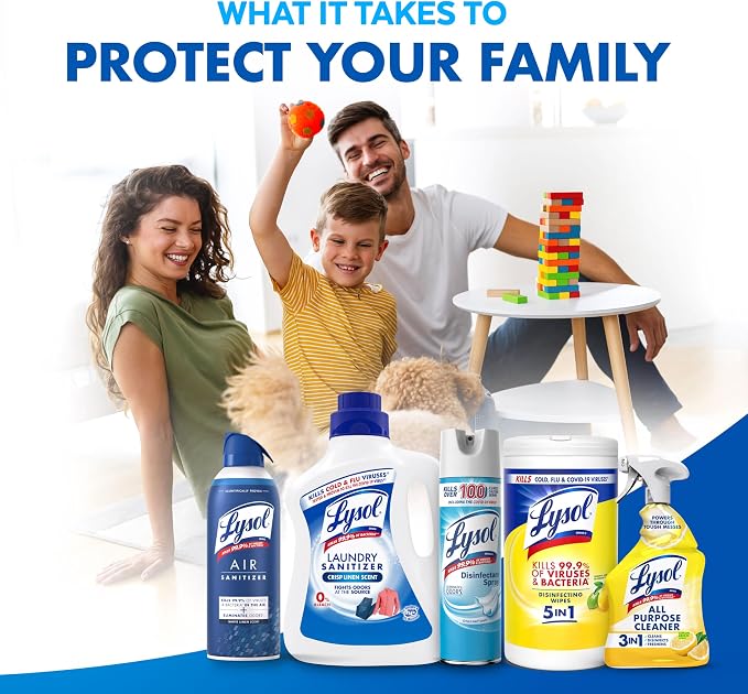 LYSOL Disinfecting Wipes, All Purpose Cleaner, Multi-Surface Antibacterial Cleaning Wipes, Household Cleaning Supplies, Dorm Essentials, Lemon & Lime Blossom Scent, 80 ct. (3 Pack)
