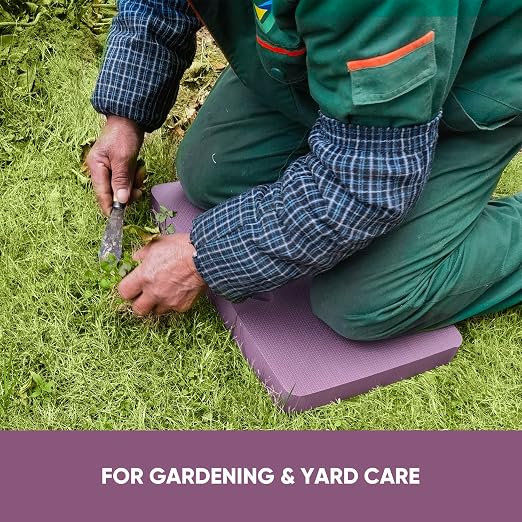 Extra Thick Garden Kneeling Pad - Foam Kneeling Pads for Gardening, Work & Exercise - Water-Resistant Knee Mat with Shock Absorbent Cushions for Baby Bath & Yoga, 17.2x11x1.5in, Purple