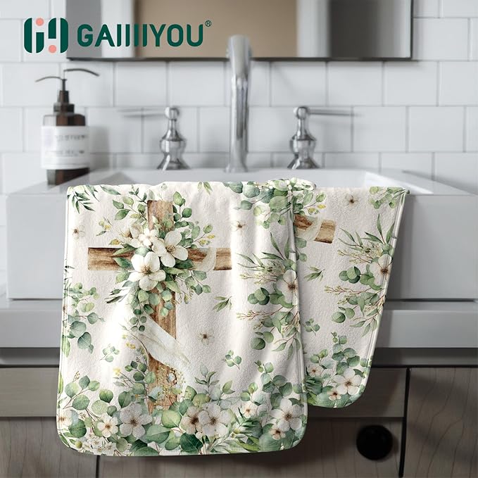 Spring Botanical Floral Hand Towel Soft Absorbent Microfiber Towels for Bathroom Kitchen