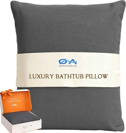 Luxury Bathtub Pillow, Skin-Friendly Cushion, Support Back, Neck & Head, Non-Slip, Adjustable Thickness Fits All Tub, Washable & Quick-Drying - Gift for Christmas Birthday Mother’s Day