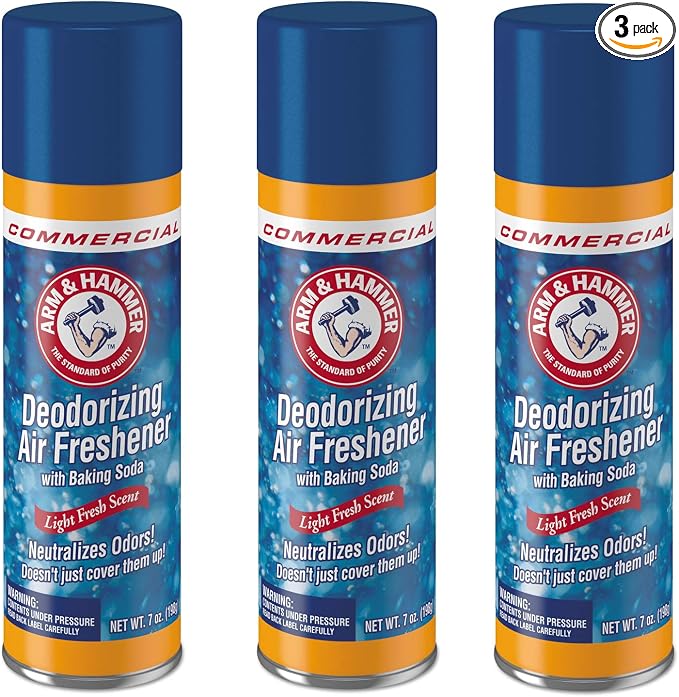 Arm & Hammer 3320094170 Baking Soda Air Freshener, Aerosol, Light Fresh Scent, 7oz (3)