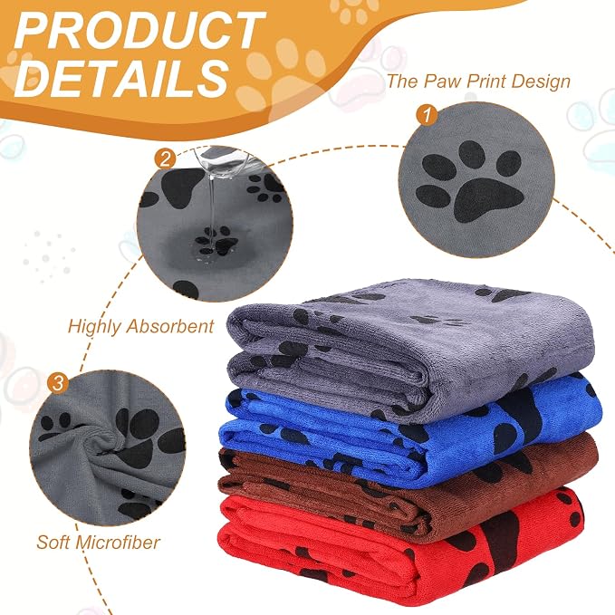 Microfiber Dog Towels for Drying Dogs, 40 x 20 in Super Absorbent Soft Pet Grooming Towel Perfect Dog Shower & Bath Supplies (Gray, 2 Pcs), Intended for Large/Medium/Small Dogs