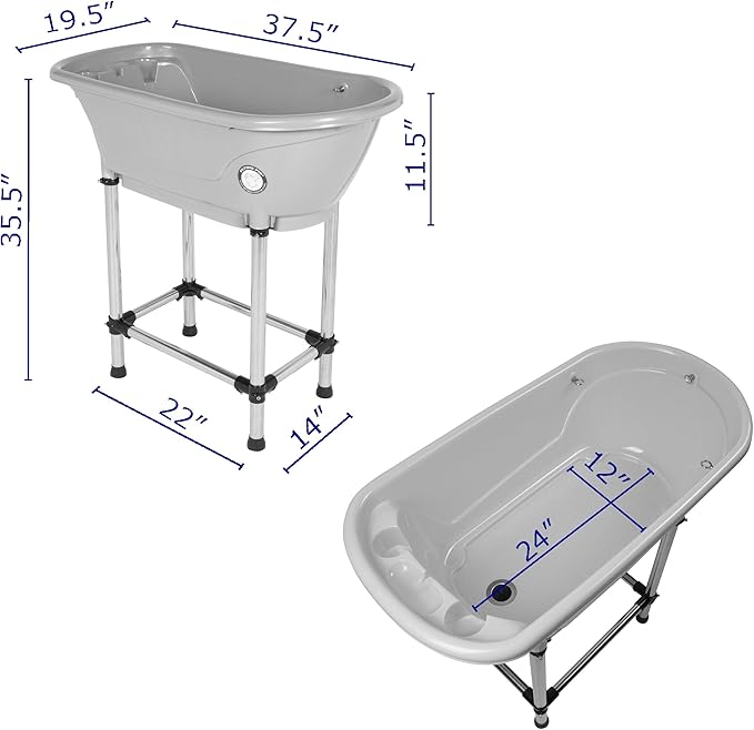 Flying Pig™ Pet Dog Cat Portable Bath Tub (White, 37.5"x19.5"x35.5")