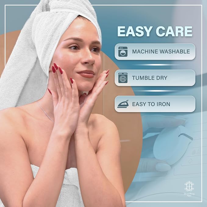 Luxe 2-Piece Bath Towel Set – Large Soft Cotton Towels, Absorbent, Durable & Skin-Friendly, Machine Washable, 27 x 54 in (White)
