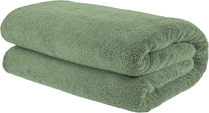 100% Cotton Oversized 40x80 Bath Sheet, Turkish Bath Towels for Bathroom Extra Large, Sage Green Bath Sheet