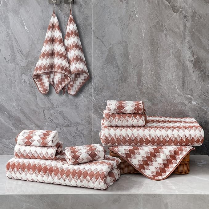 Bath Towel Set 4 Pack-35x70 Towel,Extra Large Bath Sheet Ultra Soft Bathroom Towel Set Microfibers Bath Towel,Highly Absorbent Quick Dry Oversized Towels Spa Hotel Luxury Shower Towels,Brown