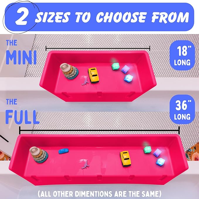 Tub Topper Kids Bathtub Splash Guard, Shelf & Toddler Bath Toy Tray - Pink | Toddler Bath Tray & Ledge Organizer, Strong Suction Cups, Patented Lip Design, Kids Bathroom Accessory Storage, Made in USA