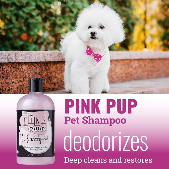 Kenic Pink Pup Odor Deodorizing Dog Shampoo – Sweet Watermelon Scent, Stain-Fighting Clean with Vitamins A, D & E, Detergent-Free, Made in USA