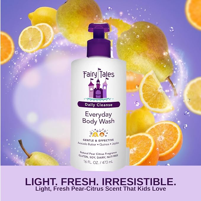 Fairy Tales Daily Cleanse Kids Body Wash | Kids Soap With Gentle, Clean Natural Ingredients | Sulfate Free, Silicone Free, Body Wash for Boys and Girls - 16 oz.