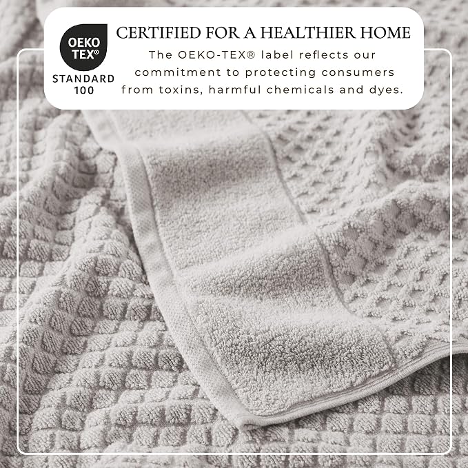 Great Bay Home Oversized Bath Sheets - 100% Cotton 2 Pack 68x35 Extra Large Towel - Absorbent, Durable, Quick-Dry Towels for Bathroom (Light Grey)