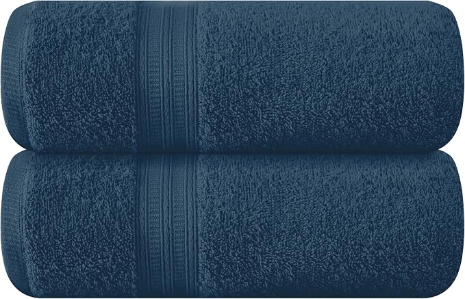 BOUTIQUO Cotton 2 Pack Oversized Bath Towel Set, Large Bath Towels 27x54, Ultra Soft, Absorbent, Compact, Quick Drying and Lightweight, Eco-Friendly and 100% Recyclable Towel Set - Mineral Blue