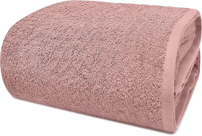 DAN RIVER Pack of 1 Jumbo Bath Sheet 40x80 Inches, Oversized Towels for Adults, Quick Dry Plush Bath Towels - Dusty Rose