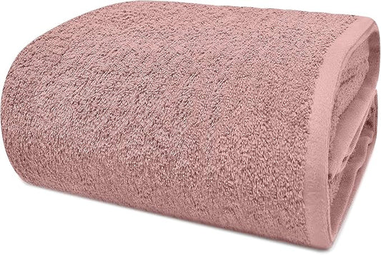 DAN RIVER Pack of 1 Jumbo Bath Sheet 40x80 Inches, Oversized Towels for Adults, Quick Dry Plush Bath Towels - Dusty Rose