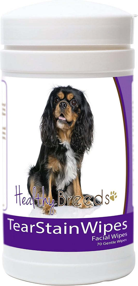 Healthy Breeds Cavalier King Charles Spaniel Tear Stain Wipes 70 Count