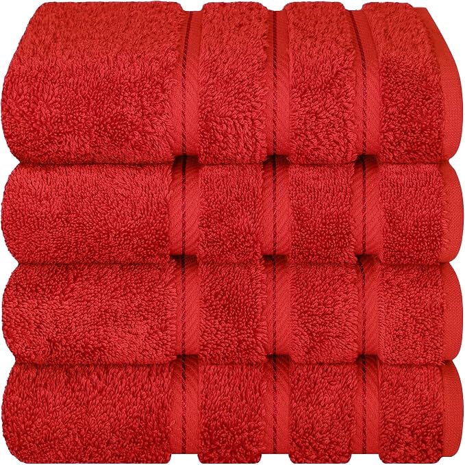 American Soft Linen 100% Cotton Luxury Turkish Towels, 4 PC Hand Towel Set | Soft Absorbent Quick Dry OEKO Tex Standard 100 Certificated Durable Machine Washable Breathable Premium Hotel Quality