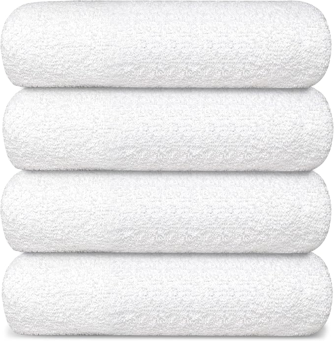Avalon Towels 100% Cotton Pool Towels White Beach Towels Pack of 12 (22x44 Inches) - Quick Drying, Highly Absorbent & Lightweight for Commercial Use for Hotels, Motels, Beaches & Poolside