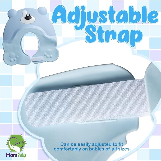 Mars Baby Shampoo Bath Visor - Shower Cap Keeps Water out of Babies Eyes During Bath Time - Adjustable Baby Shampoo Cap - Toddlers, Babies, Children - Blue