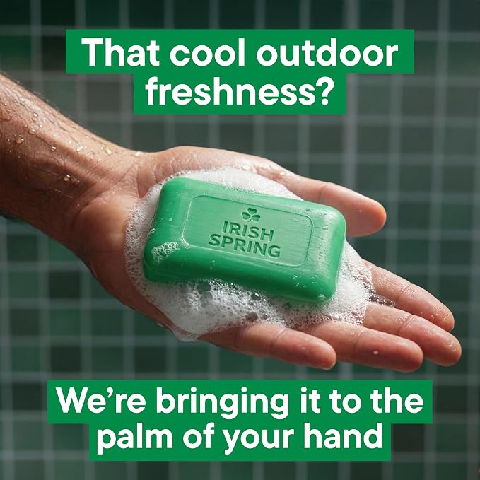 Irish Spring Bar Soap for Men, Original Clean, Smell Fresh and Clean for 12 Hours, Men Soap Bars for Washing Hands and Body, Mild for Skin, Recyclable Carton, 3.7 Ounce - 3 Count (Pack of 8)