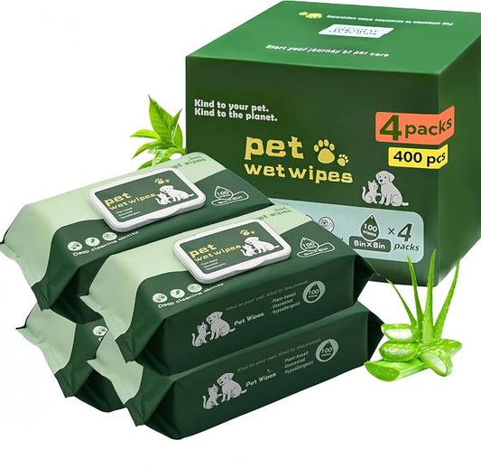 400 PCS Pet Wipes for Paws and Butt Unscented Hypoallergenic Dog Wipes Gentle Earth-Friendly Cleaning Wipes for Puppies, Kittens & Senior Pets Deodorizing Waterless Bathing Wipes | Cleansing & Deodorizing Unscented Plant-Based Hypoallergenic Pet Wipes ...