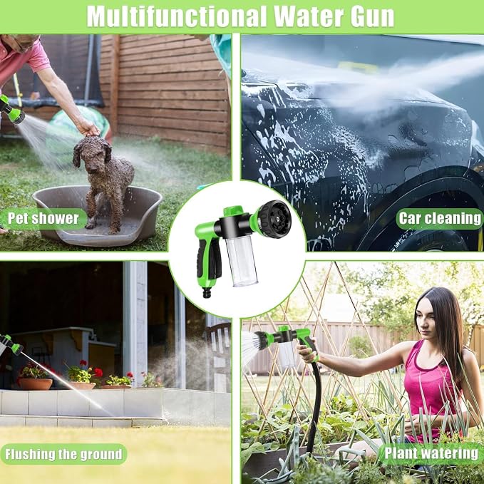 RUIFANDA Dog Wash Sprayer Outdoor with 8 Spray Modes, Soap & Shampoo Dispenser Dog Sprayer Hose Attachment, Pet Wash and Garden Hose Nozzle for Watering Plants, Car Wash, Showering Pet