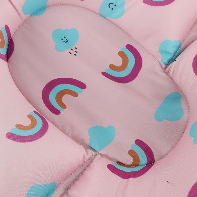 Rainbow Foldable Baby Bath Seat - Universal Floating Support Mat, Comfortable Cushion for Baby Bathtub