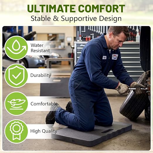 4 Pack Kneeling Pad Extra Thick Knee Mat Soft Foam Kneeling Pad Garden Cushion Waterproof for Gardening, Cleaning, Yoga Exercise, Auto Repair, Workout Supplies 16.9" x 10.9" x 1.5"