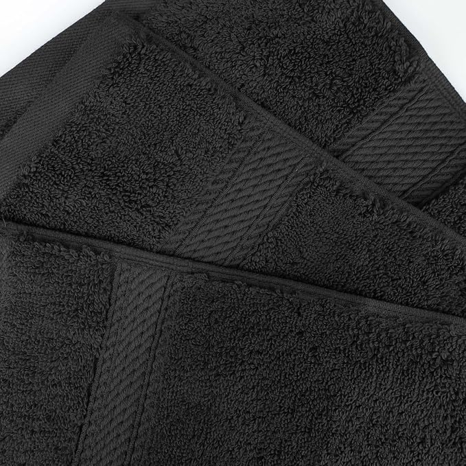 SUPERIOR Egyptian Cotton Pile Heavyweight Bath Sheet, 2 Piece Set, Black | Highly Absorbent, Ultra Soft Luxury 800 GSM Towel Set for Bathroom, Shower, Hotel Essentials Oversize Plush Madeline Towels