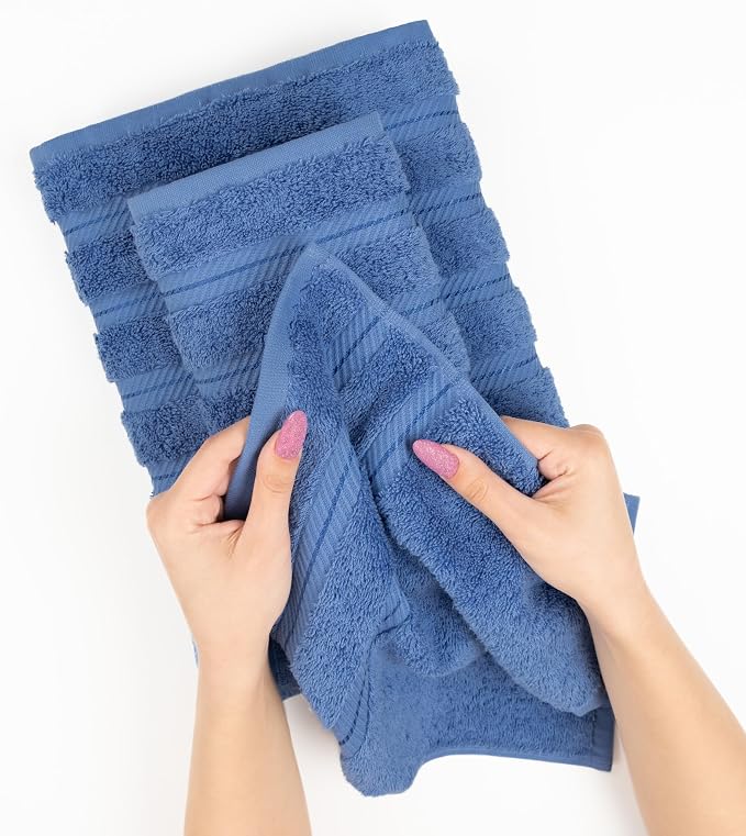 American Soft Linen 100% Cotton Luxury Turkish Towels, 6 Piece Towel Set | Soft Absorbent Quick Dry OEKO Tex Standard 100 Certificated Durable Machine Washable Breathable Premium Hotel Quality