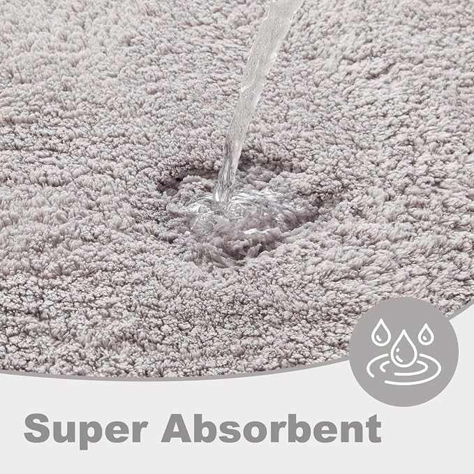TYUU Toilet Rug, Ultra Soft Toilet Rugs U Shaped Machine Washable Non Slip Absorbent Quick Dry Toilet Mat with Rubber Backing, Light Grey 20" x 24" U Shape