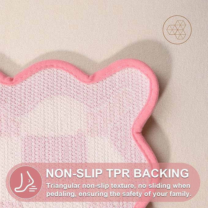 ORTIGIA Cute Pink Checkered Scalloped Bath Mat, Fun Plush Microfiber Bathroom Rugs Non Slip Washable Quick Dry Absorbent, Bath Rug Carpet for Shower Stall Vanities Kitchen Floor Entrance, 20x32