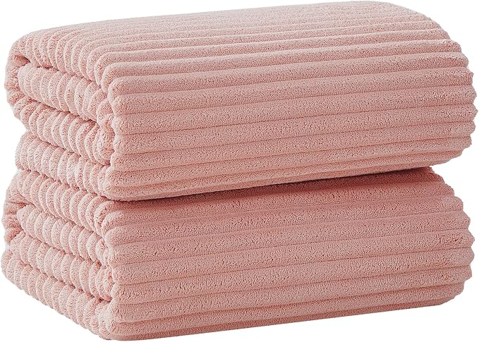 Oversized Bath Sheets 40x80 Inches Extra Large Bath Towels for Adults Super Soft Quick Dry Highly Absobent Microfiber Shower Towels for Bathroom, Pool, Gym, Yoga Towel (Pink, 2Piece)
