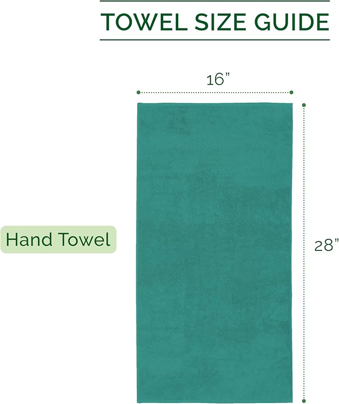 Elegant Comfort Three Line Popcorn Towel Set for Bathroom 16 x 28 inches, Premium Hotel Quality 4-Pack Hand Towels, 100% Turkish Cotton, Soft and Durable, Quick Dry and Highly Absorbent, Teal Blue
