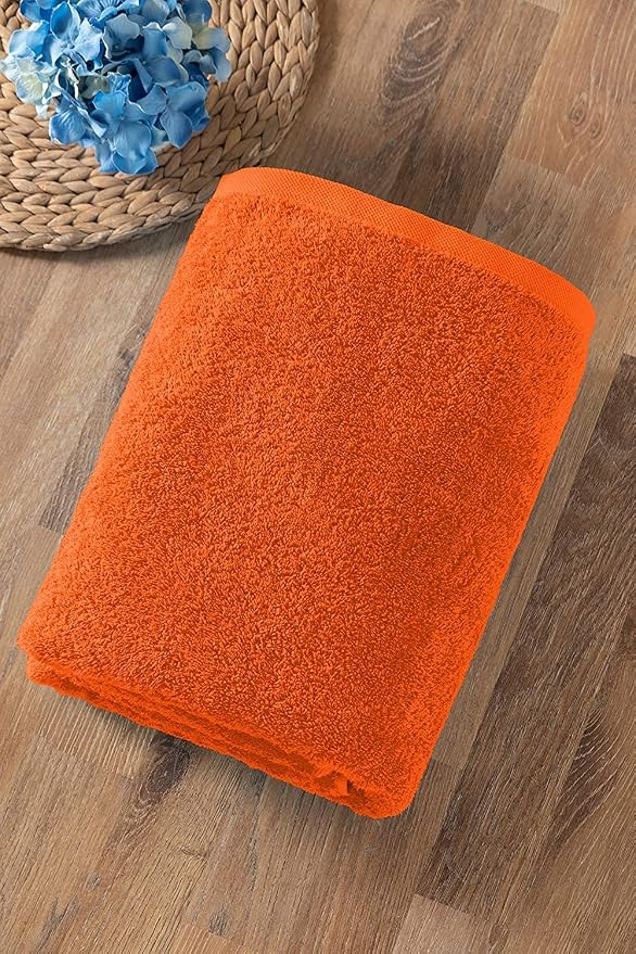 Nine West Oversized Luxury Terry Bath Sheet, Soft & Plush 40x80 Inch Extra Large Jumbo Towels, 100% Turkish Cotton (Orange)