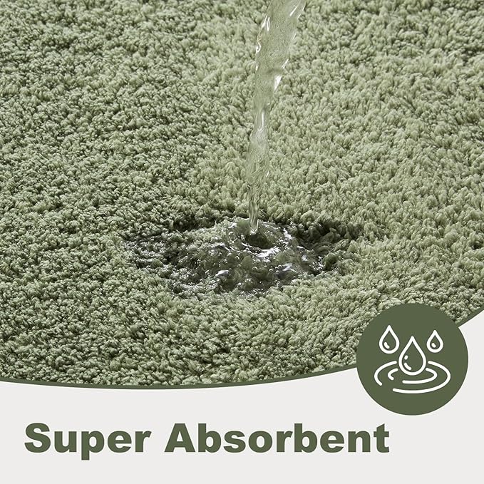 TYUU Sage Green Bathroom Rugs, Ultra Soft Bath Rugs Non Slip Washable, Super Absorbent Quick Dry Bath Mat with Rubber Backing for Bathroom Floor, Shower, or Sink, Sage Green 24" x 36"