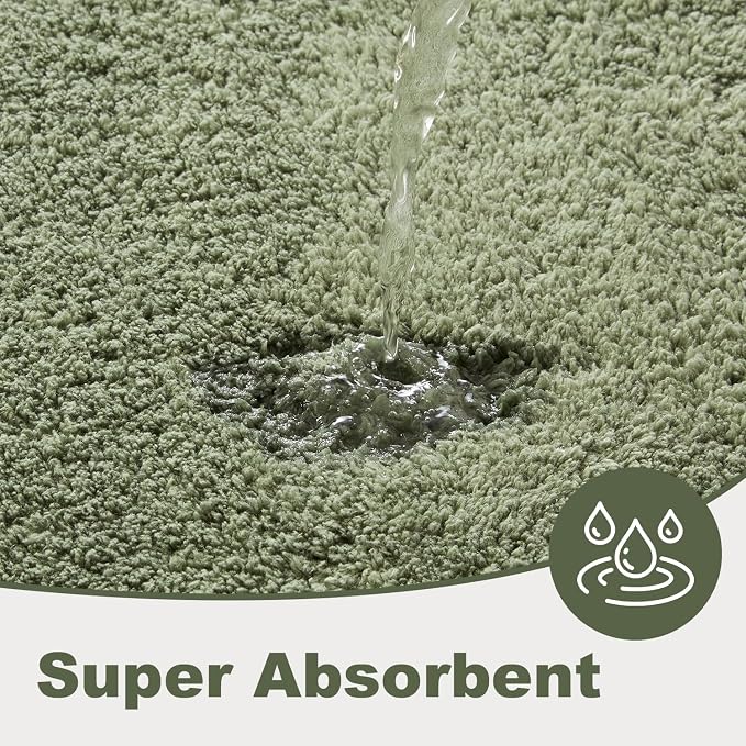 TYUU Sage Green Bathroom Rugs, Ultra Soft Bath Rugs Non Slip Washable, Super Absorbent Quick Dry Bath Mat with Rubber Backing for Bathroom Floor, Shower, or Sink, Sage Green 20" x 30"