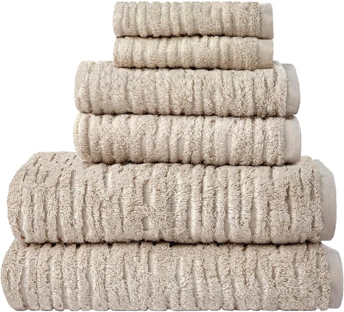SKL Home CloudSoft Cotton Luxury Bath Towel, Oatmeal