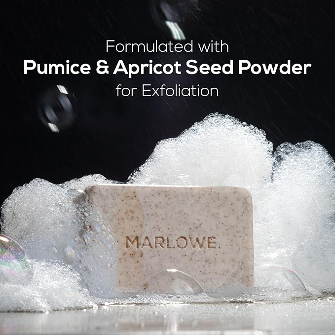 MARLOWE. Body Scrub Soap, Exfoliating Soap Bar, Sage + Fir, 7 oz (12 Bars) | Scrub Soap Bar that deeply cleanses and exfoliates while buffing away rough, dry skin. Original Sage + Fir scent.