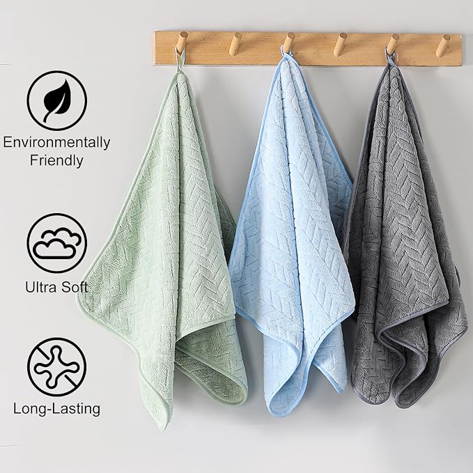 Ferdilan 8 Pack Gray Bath Towel Set, 2 Extra Large Bath Towel Sheets, 2 Hand Towels and 4 Washcloths Ultra Soft and Absorbent Chair Towels for Bathroom, Quick Dry Towel for Home Hotel