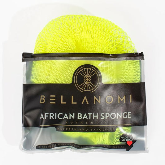 BELLANOMI African Exfoliating Net Sponge, Authentic, Ethically sourced from Nigeria, 45 inches Long, Back Scrubber for Daily use (Keylime)