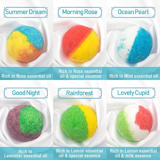 INTEYE Organic Bath Bombs Gift Set, 24 Handmade Fizzies Rich in Essential Oil, Moisturize Dry Skin, Gifts idea for Kids, Her/Him, Wife/Girlfriend, Birthday, Christmas, Mothers Day