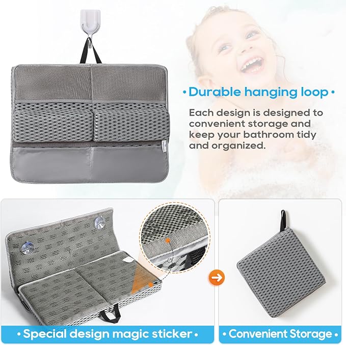 OS OMYSTYLE Baby Bath Kneeler Pad Set, Grey