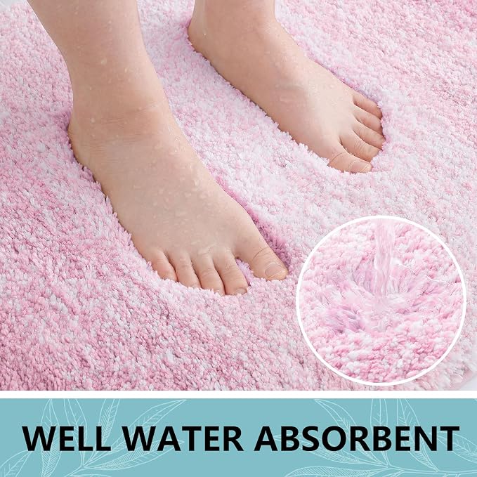 Arotive Microfiber Bathroom Rugs, Shaggy Soft and Absorbent Bath Rug, Thick Plush Machine Washable Dry Bath Mats for Bathroom, Tub and Shower, 54x24, Mauve, Rectangular