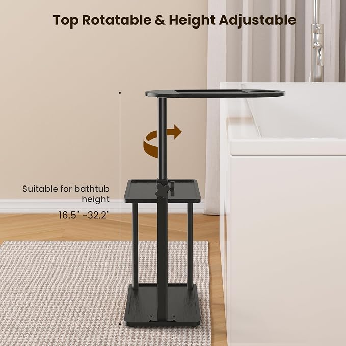 Bathtub Tray Table, Freestanding Bath Side Table Tub Tray Caddy, 3 Layer Bamboo Bath Board Shelf, Bathtub & Bathroom Accessories, New Home Gift for Mom, Housewarming, Anniversary, Wedding