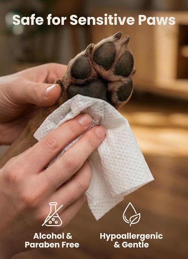 Pogi’s Dog Wipes – Hypoallergenic Pet Wipes for Paws, Body & Butt – Cleaning & Hydrating, Green Tea Scent, 120 Count