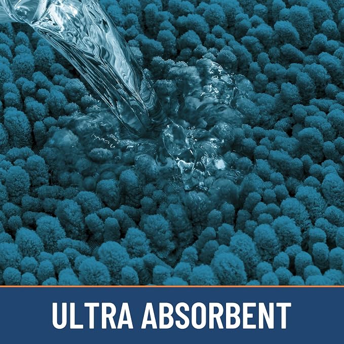 Smiry Bathroom Rugs Mat 48x32, Extra Soft Absorbent Chenille Bath Rugs, Non Slip Rubber Backing Machine Washable Quick Dry Bath Mats for Bathroom Floor, Tub, Shower, Home Accessories, Peacock Blue