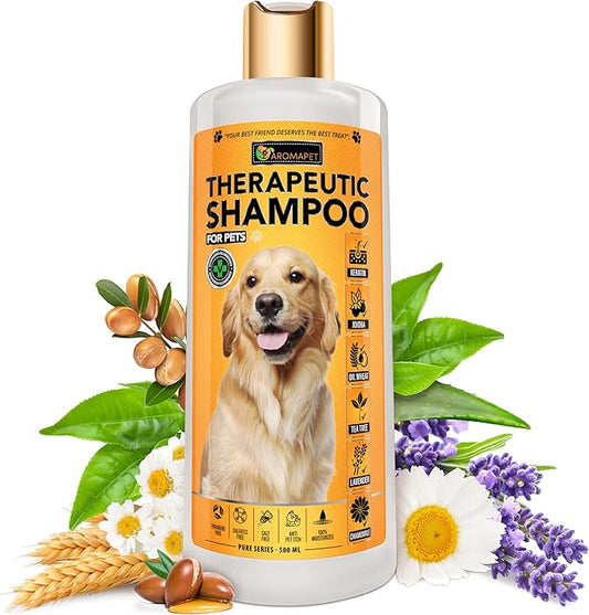 Natural Anti Itch Dog Shampoo, Medicated Relief for Allergies, 16.9oz Dry Skin & Yeast – Gentle Formula for Dogs, Horses & All Breeds – Tear-Free, Moisturizing, Hypoallergenic, Deodorizing.