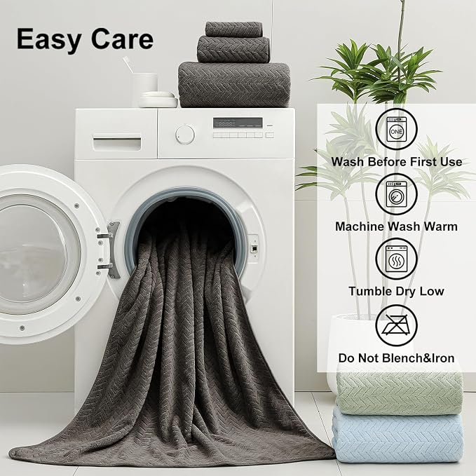 Ferdilan 8 Pack Bath Towel Set, 2 Extra Large Bath Towel Sheets, 2 Hand Towels and 4 Washcloths Ultra Soft and Absorbent Chair Towels for Bathroom, Quick Dry Towel for Home Hotel,Brown