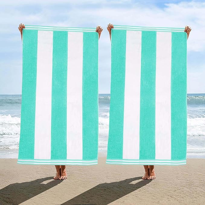 Superior Oversized Beach Towel, Mint (Set of 2)